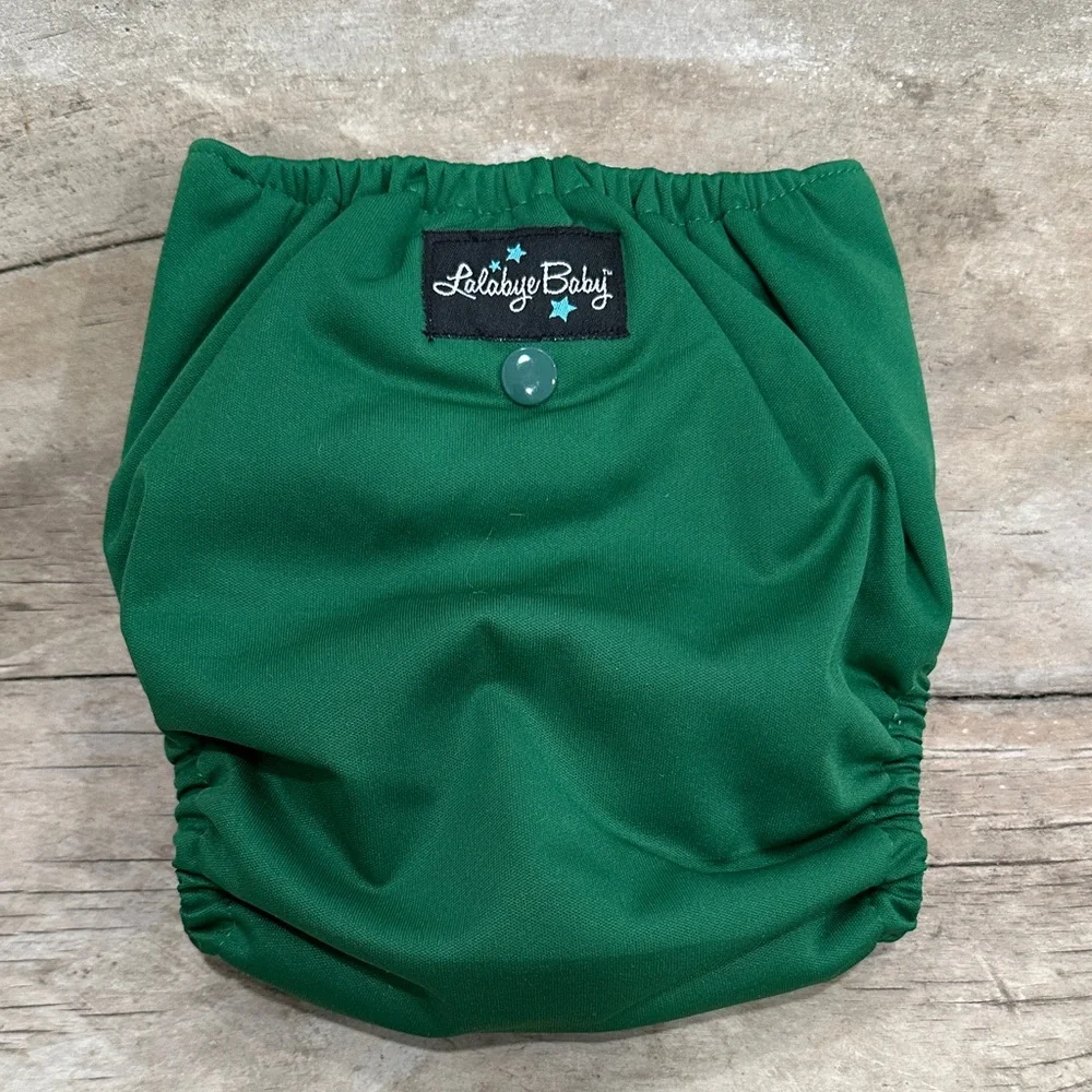 New with tags Lalabye Baby Adjustable Green Cloth Diaper Cover for Kids